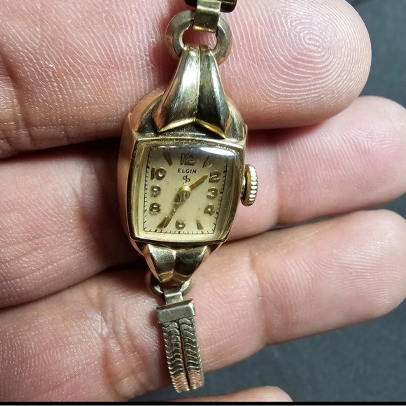 Vintage Elgin Ladies Cocktail Mechanical Wind Up Watch 10k Gokd Plated Working - Picture 3 of 9